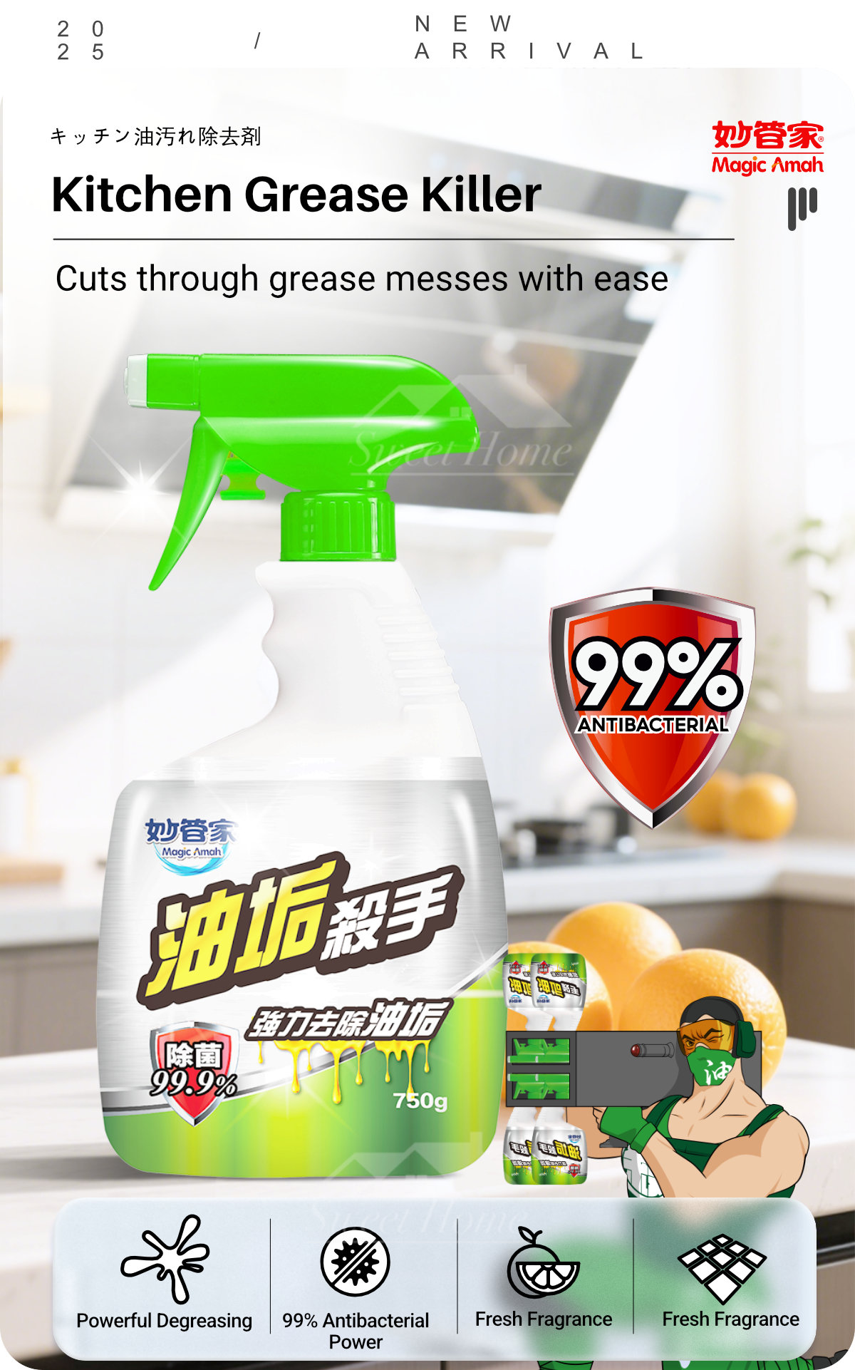 22491-Kitchen Grease Killer x 2 Bottle-1